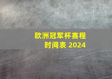 欧洲冠军杯赛程时间表 2024